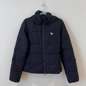 Abercrombie & Fitch Hooded Puffer Jacket - Navy